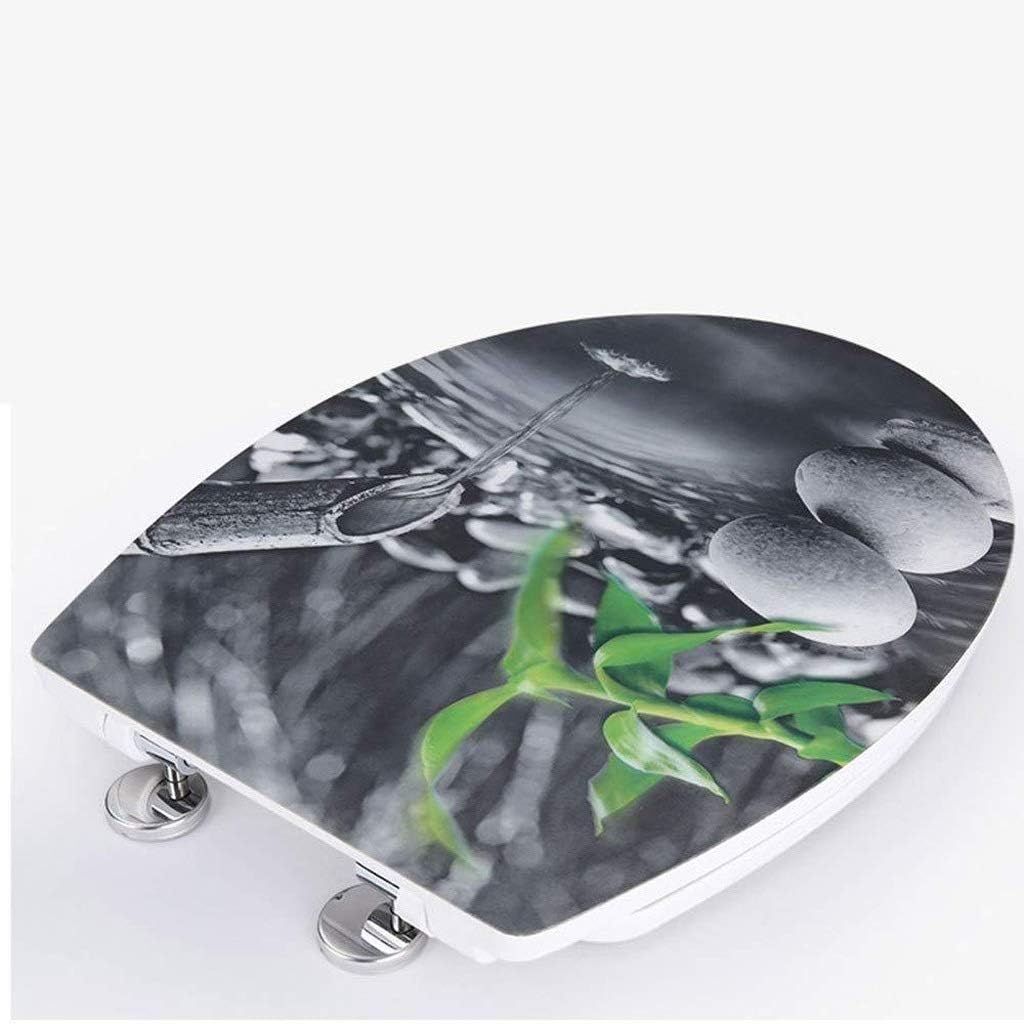 Toilet Seat with Chrome Hinges will Slow Close and Never Come Loose, Round Universal color toilet cover