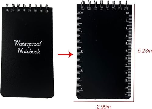 Miniatura 7 de 3 cuadernos impermeables, 3 bloc de notas de policía de 5 pulgadas, cuaderno de bolsillo para escribir bajo la lluvia, bloc de notas de papel