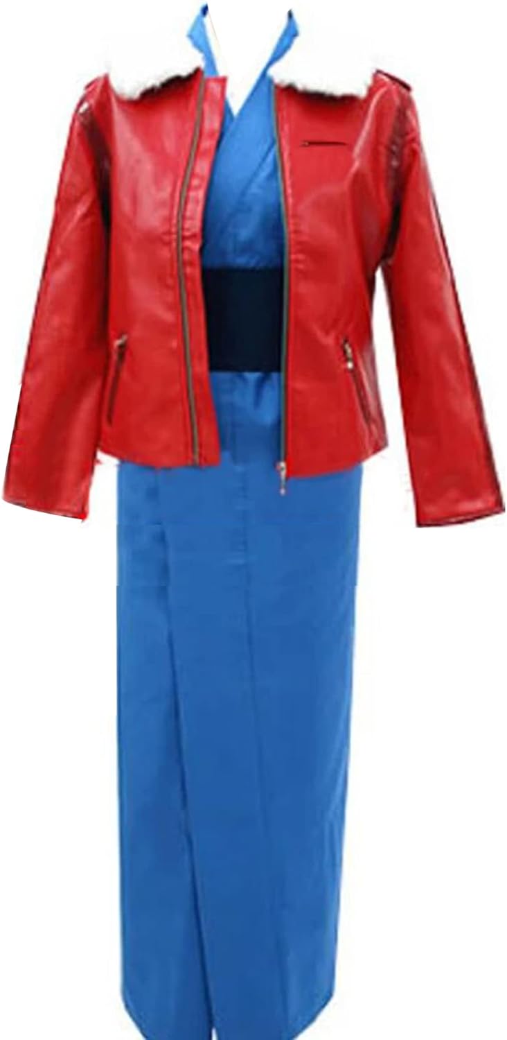 Poetic Walk Anime Womens Cosplay Red Coat Kimono Costume Uniform Kimono Jacket Halloween Suit