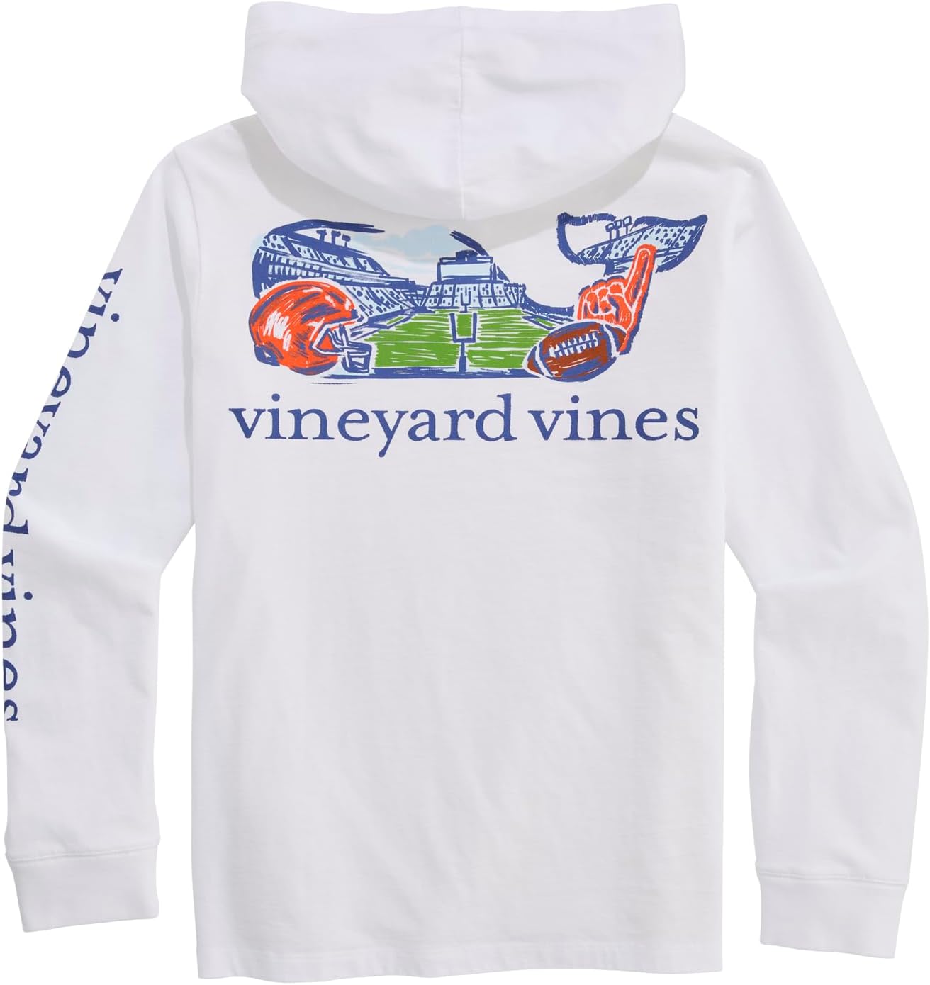 vineyard vines Boys' Football Field Whale Cotton Hoodie Tee