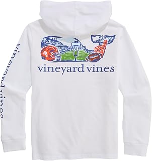 vineyard vines 남아용 풋볼 필드 고래 면 후디 티