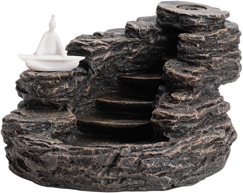 Incense Holder Incense Burner Incense Waterfall Creative Backflow Incense Burner Tea Ceremony Study Zen Ornamental Incense Burner Tower Incense Burner Resin Home Incense Ornaments Backflow Incense Bur
