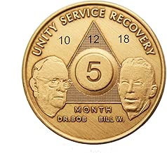 HPRS Personalized Custom Engraved Bill & Bob Founders Edition 5 Month Antique Bronze AA (Alcoholics Anonymous)-Sober-Sobriety-Birthday-Medallion-Chip-Token-Challenge - coolthings.us