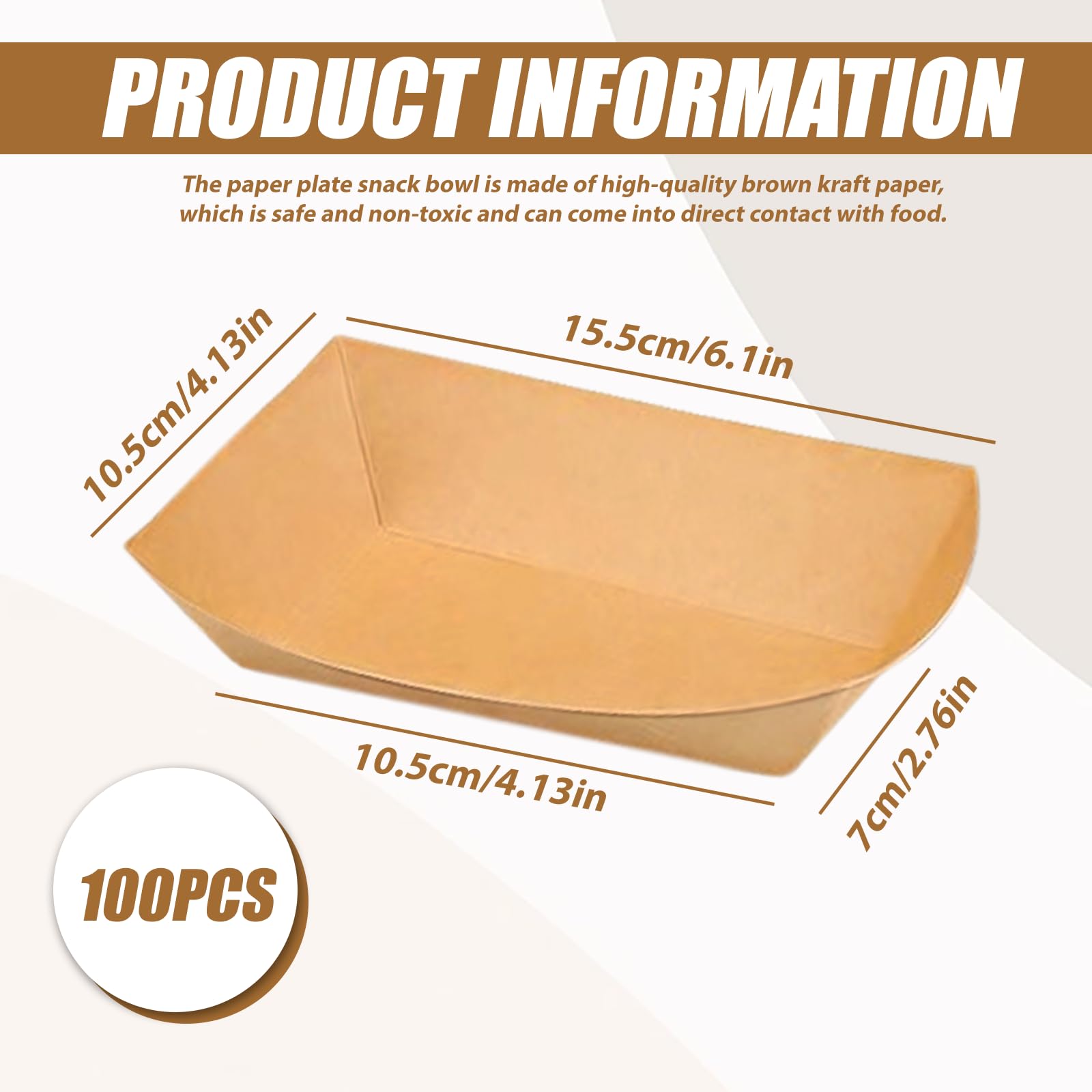 Ciotole in cartone resistente impermeabili 18x12x2,5 cm per patatine fritte snack macarons