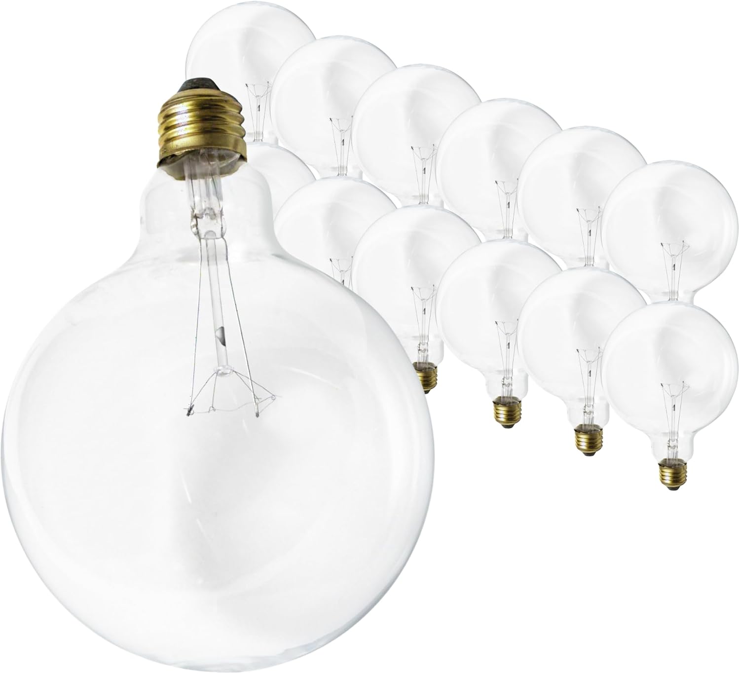 Satco S3011 40 Watt G40 Incandescent; Clear; 4000 Average Rated Hours; 300 Lumens; Medium Base; 120 Volt (12 Incandescent Bulbs)