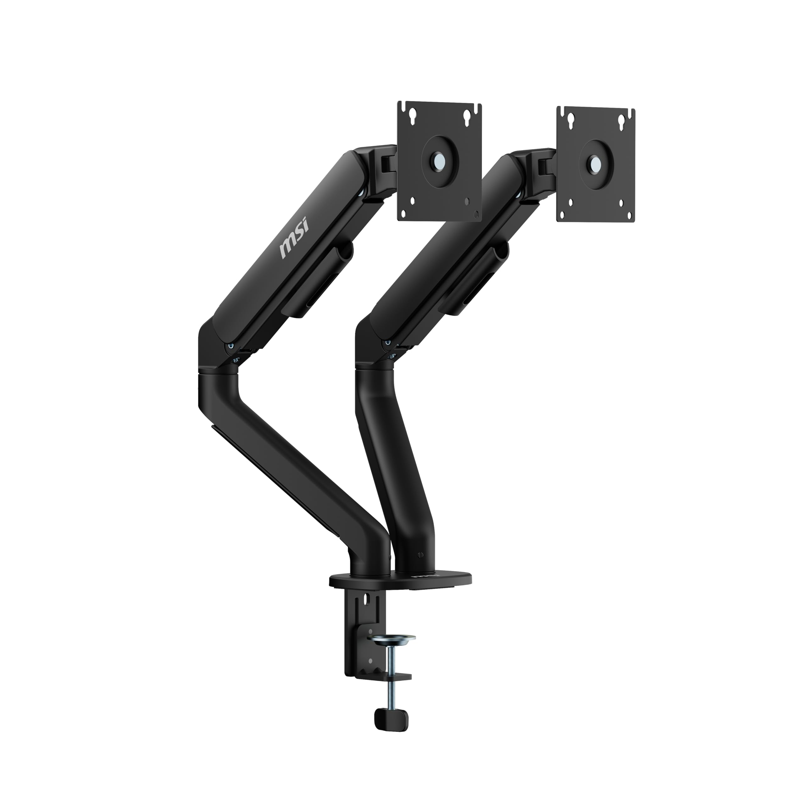 MSI MAG MT101DG - Gas Spring Dual Monitor Stand Arm, Supports 17-32" and 22 lbs, VESA Compatible, Adjustable Gas Spring Mount, Clamp & Grommet, Quick
