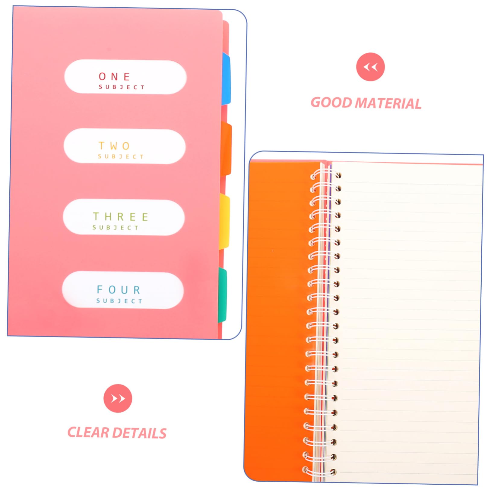 Carnet de Notes Spirale Bloc-notes Carnet à Onglets Cahier de Travail Polyvalent