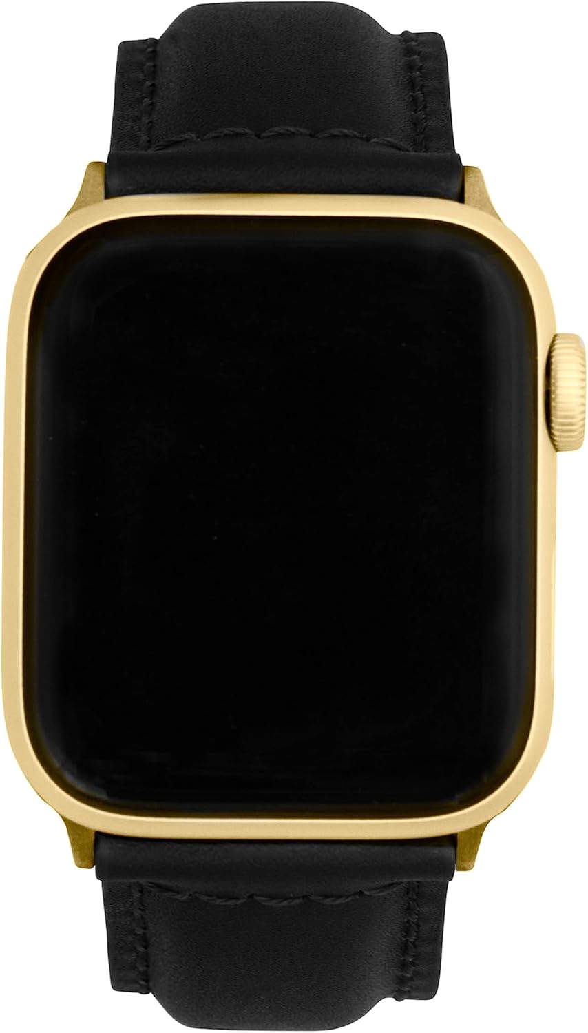 Bandini Mens Classic Leather Band for Apple Watch Band 46mm 45mm 42mm 44mm 41mm 40mm 38mm 49mm & Ultra 1 & 2, fits Apple Watch Series 11 10 9 8 7 6 5 4 3 SE, Extra Long XL, Black/Gold