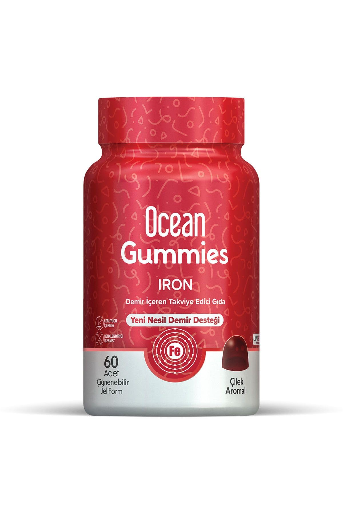 Ocean Gummies Iron, Çiğnenebilir Jel Form