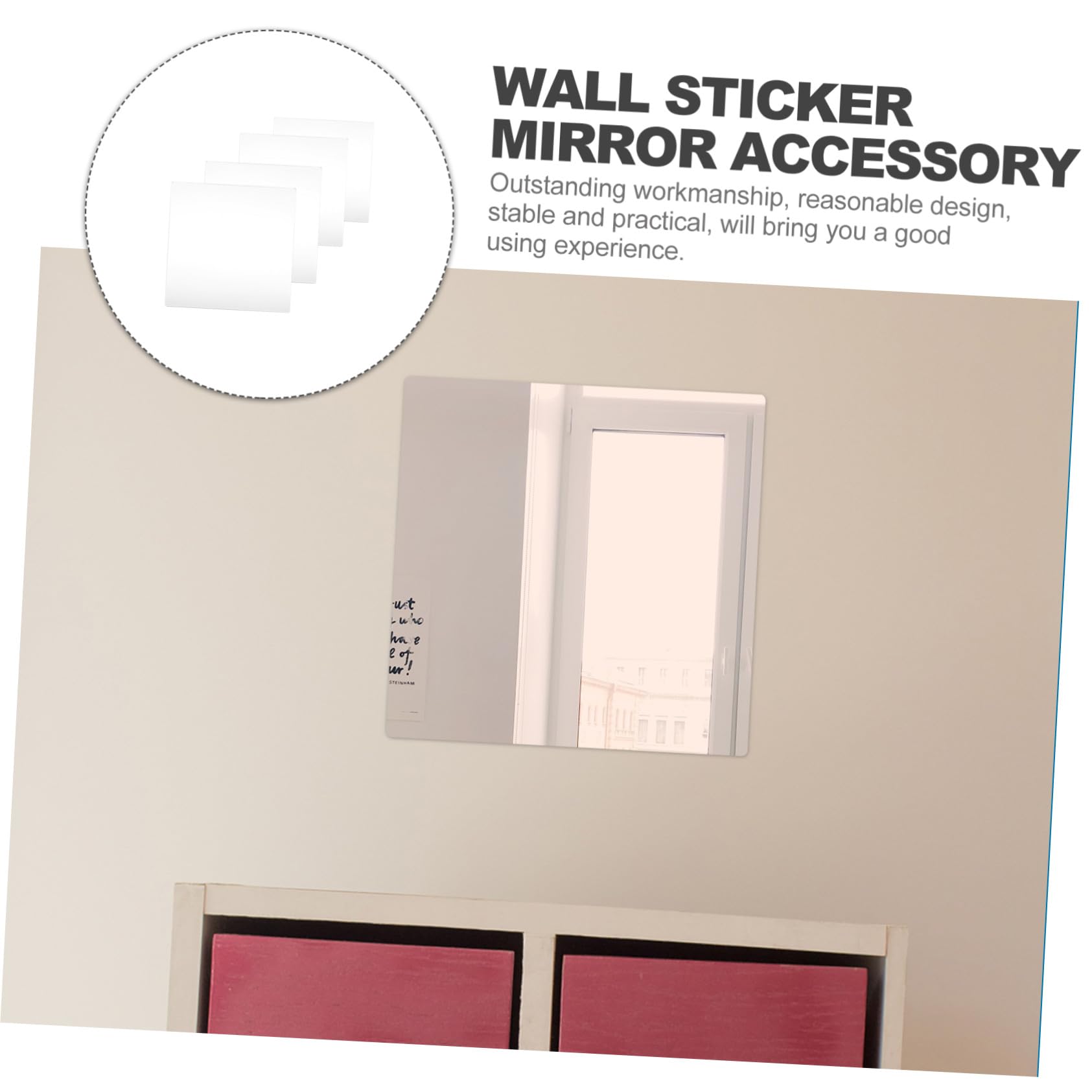 4 Stück Teiliges Selbstklebendes Acryl spiegelfliesen Leichter Flexibler Wandspiegel für Badezimmer und Home Gym Einfache Montage ohne Werkzeug Hochauflösende Dekoration mit