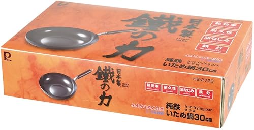 Miniatura 2 de Pearl Metal HB-2739 - Olla de hierro puro, 11.8 pulgadas (11.8 in), compatible con inducción, fabricada en Japón, Tsubame Sanjo