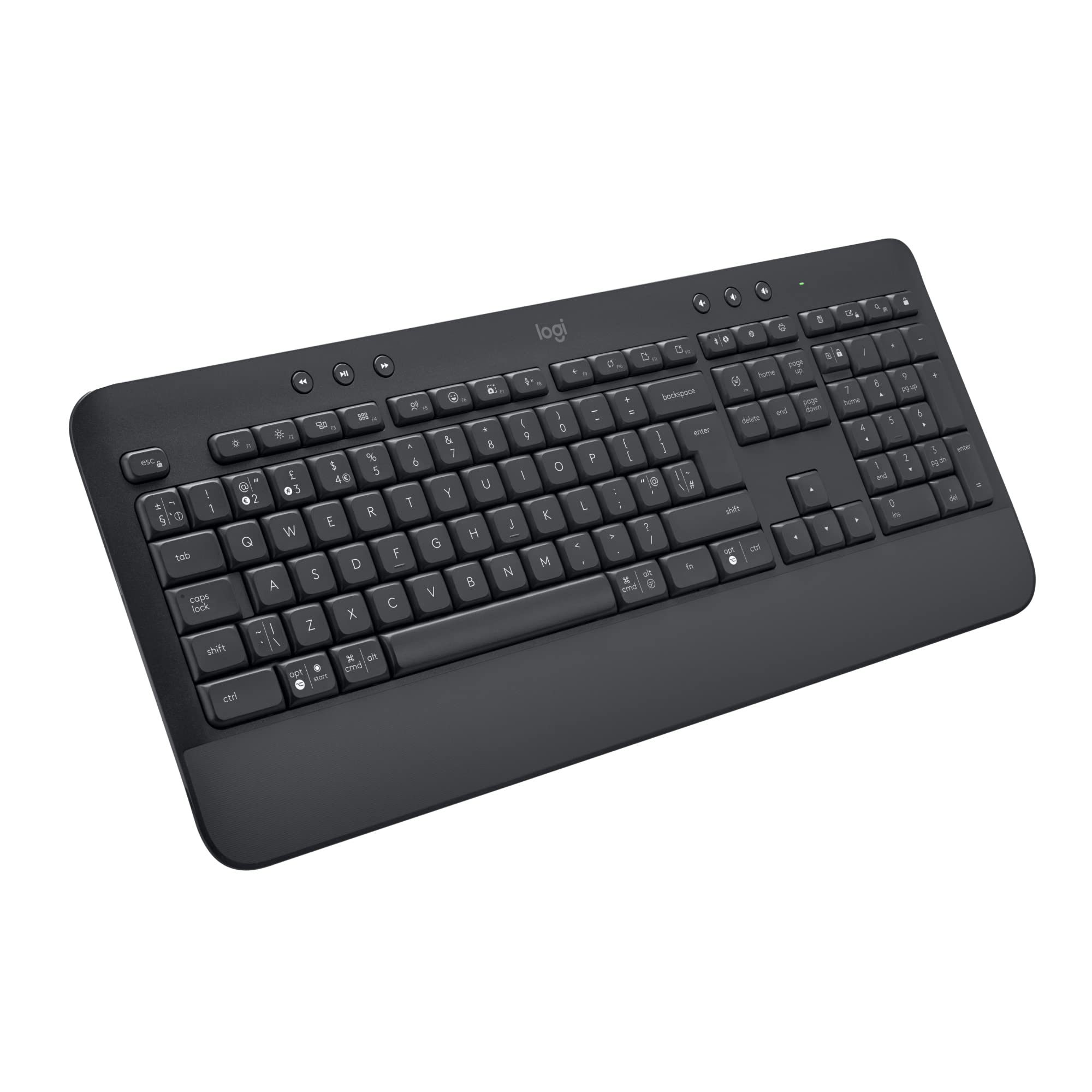 Logitech Signature K650 Teclado Inalámbrico Completo con Reposamanos, QWERTY Inglés Reino Unido, Gris