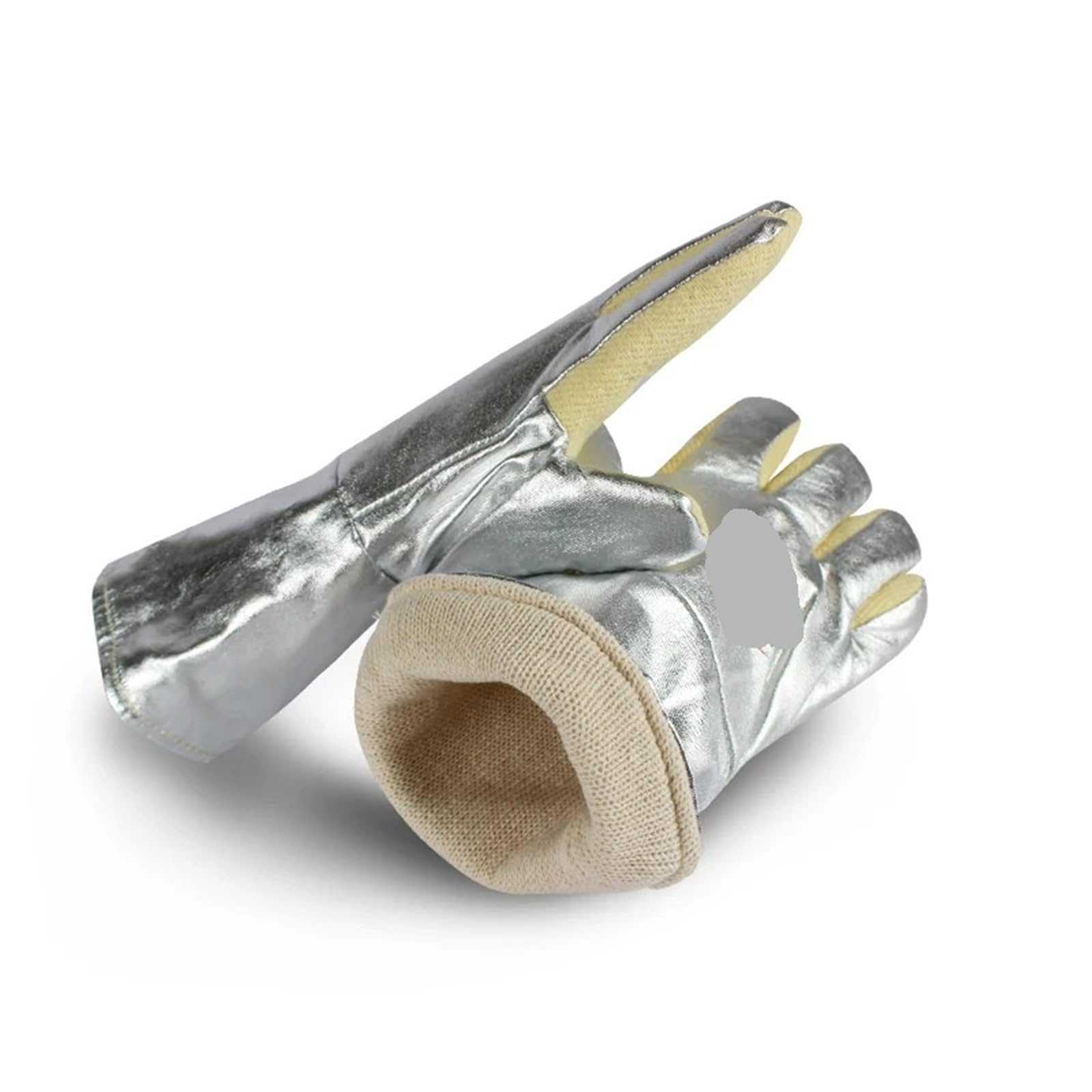 Generico Guanti resistenti alle alte temperature fino a 500 gradi - Guanti protettivi antiscottatura in aramide e alluminio(45cm)