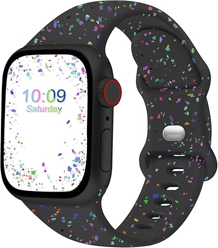 Miniatura 16 de Paquete de correas deportivas compatibles con Apple Watch de 38, 40, 41, 42, 44, 45 y 49 mm, unisex, correa de silicona suave de accesorio para
