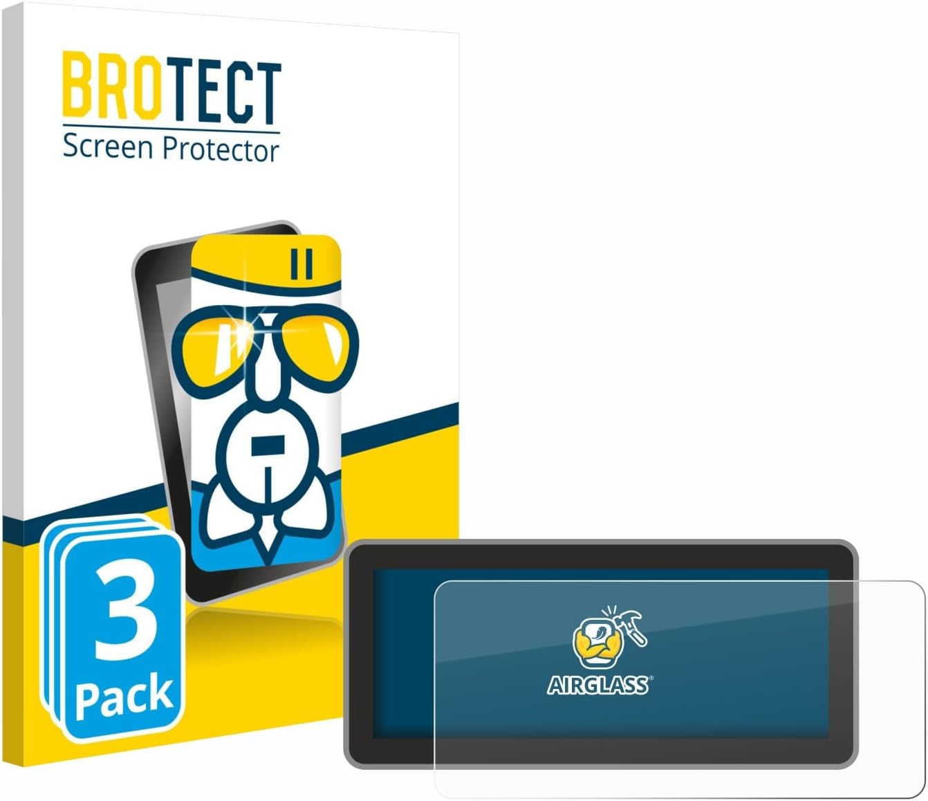brotect Glass Screen Protector Film Compatible with Vantrue Nexus 4 Pro (3 Pack) - Glass-Foil 9H Protection [Scratch Resistant, High Clarity]