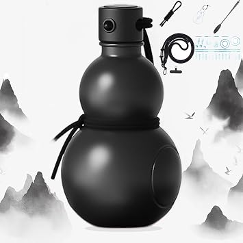 Gourd Water Bottle, Gourd Bottle, Bottle Gourd, Gourd Sports Water Bottle Travel Water Bottle For Gym, Chinese Retro-Inspired, Large Capacity, Durable Portable Gourd Water Bottle Black B