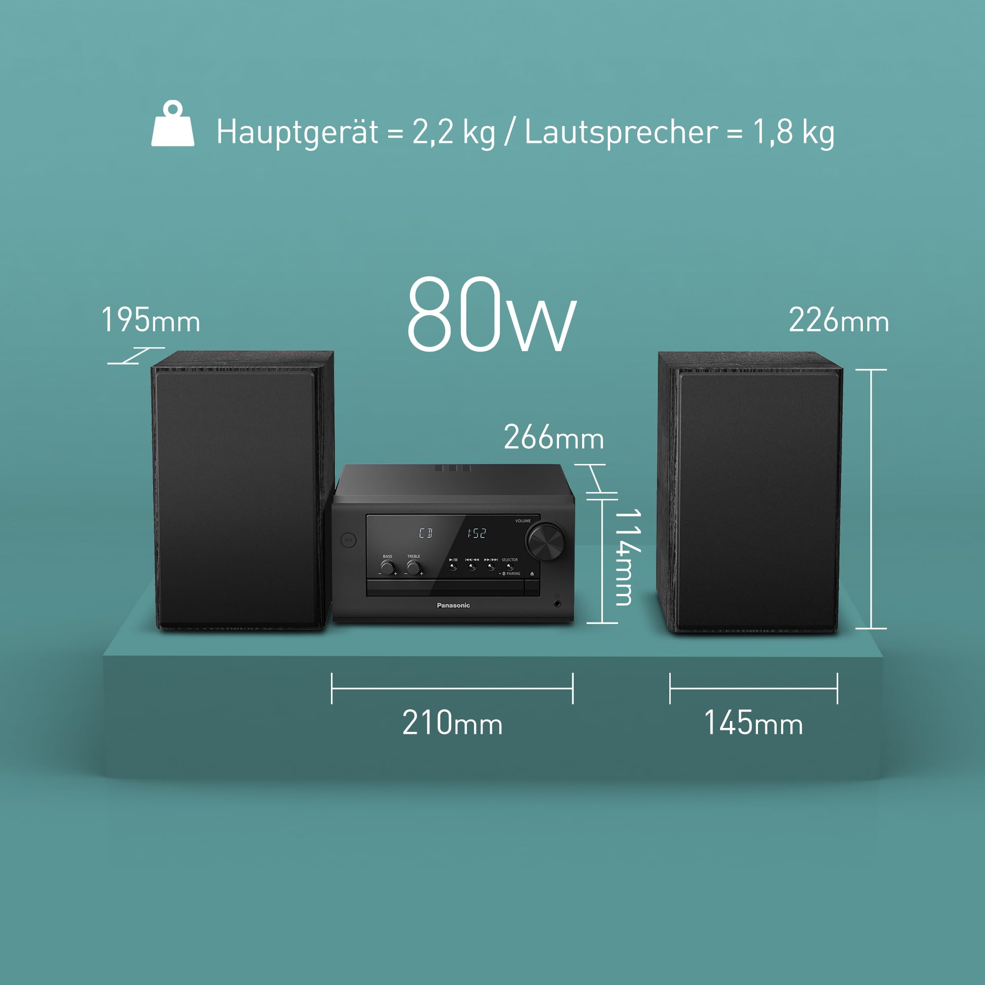 Panasonic SC-PM704EG-K Compact Micro HiFi Stereo System with CD