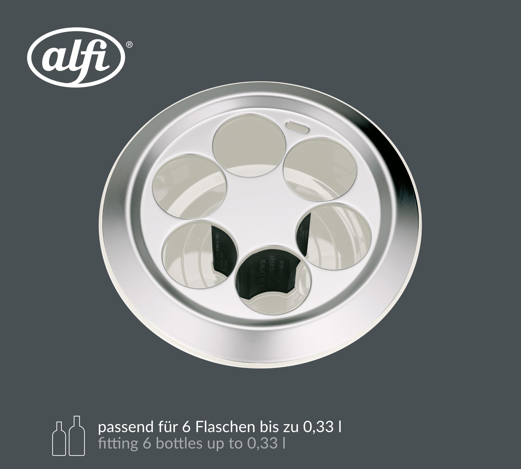 Alfi KONFERENZBOY, Coconut White Mat, Rafraîchisseur pour Conférence, en Plastique avec Couvercle en Inox, Rafraîchisseur de Table pour 6 Bouteilles Contenant Jusqu’à 0,33 l, Refroidissement Actif