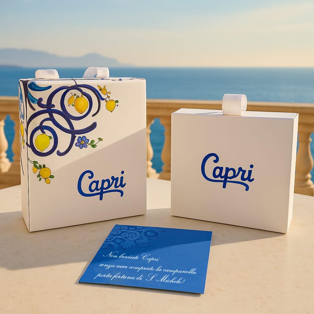 Gioielli Campanella Capri originale ciondolo Campanella di Capri Portafortuna in VERO argento 925 rodiato oro bianco con leggenda della Campanella di Capri regalo donna mamma