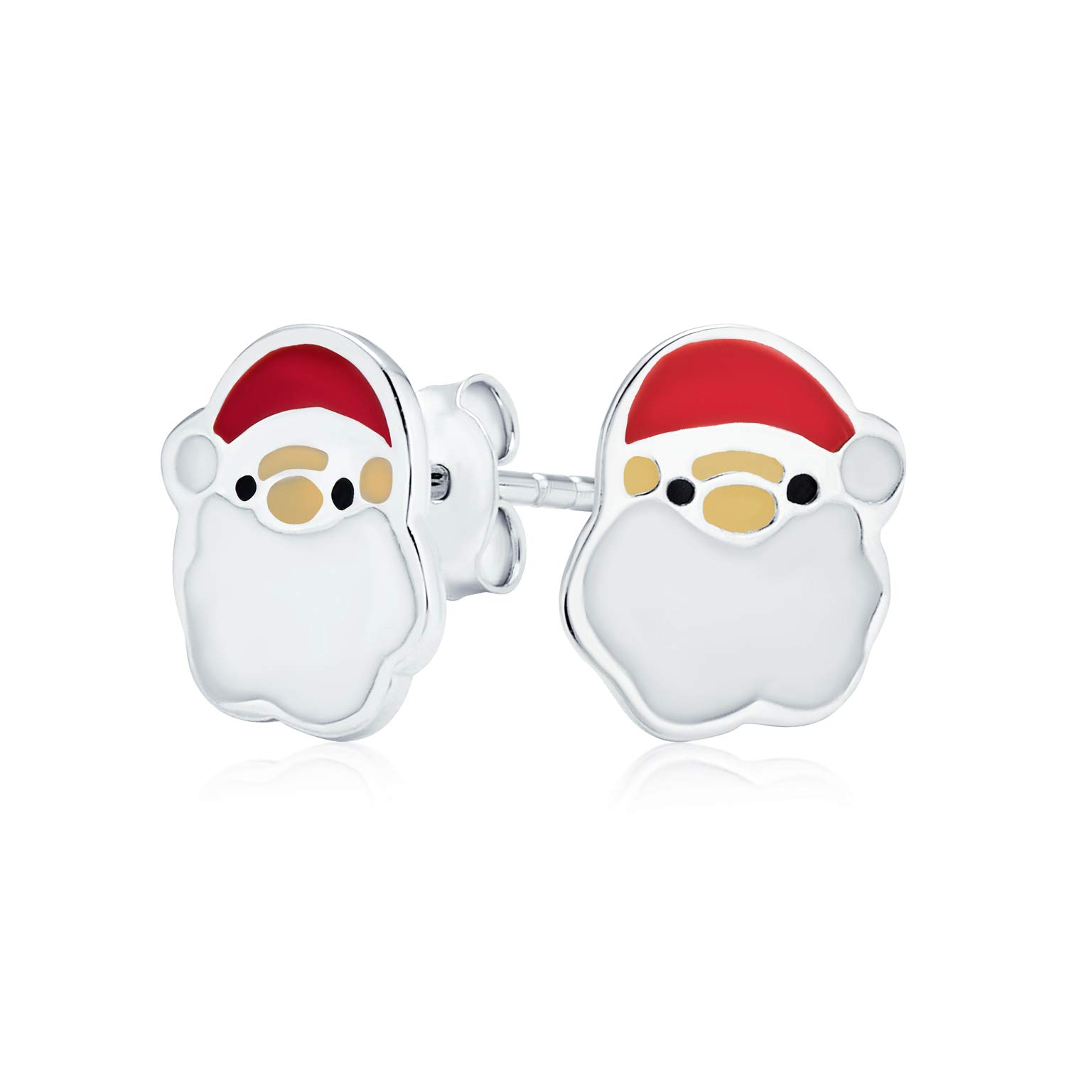 Boucles d'oreilles Père Noël en argent .925, le cadeau idéal pour adolescente - 5