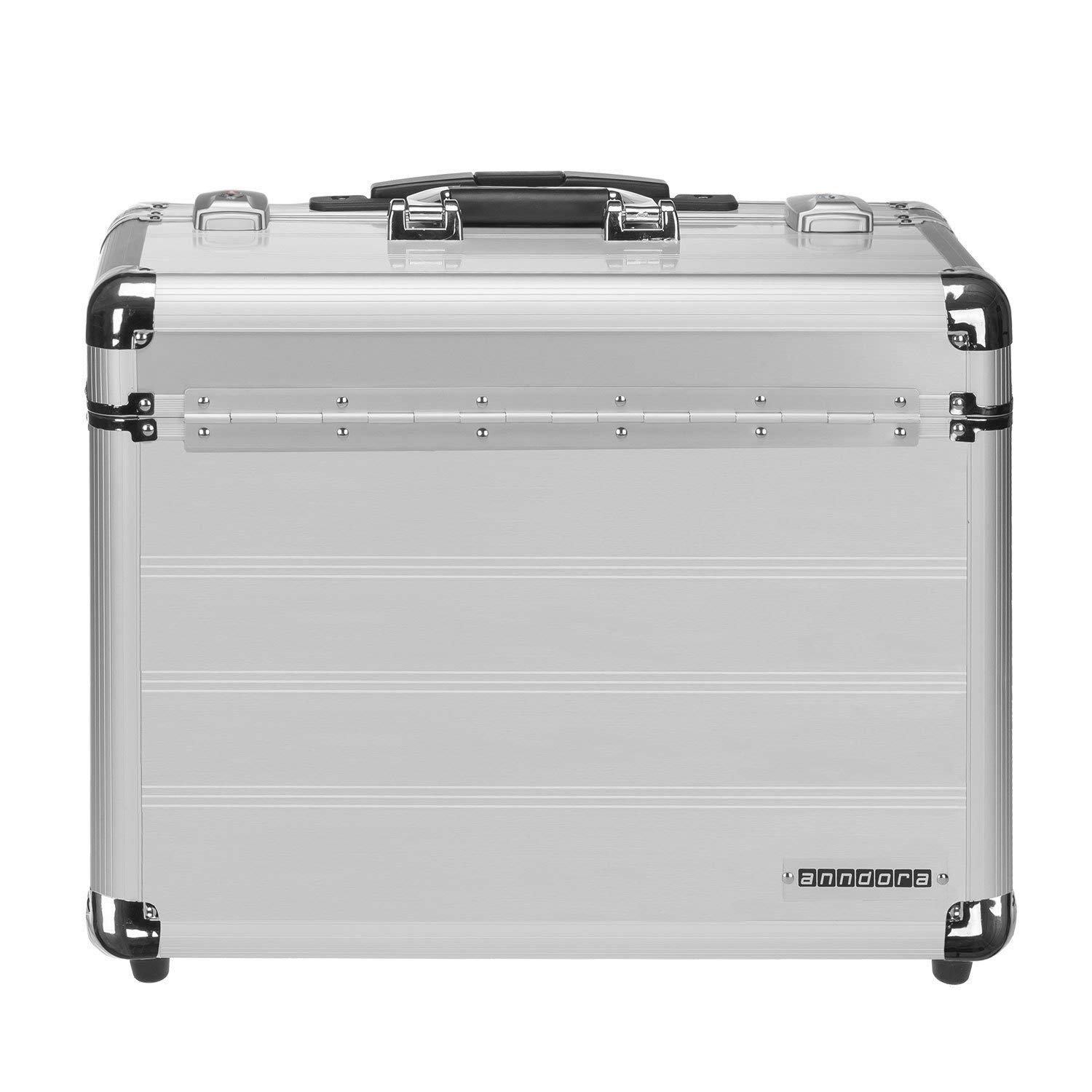 Business Trolley Pilotenkoffer Laptopfach TSA Schlösser Aluminium Oberfläche Silber