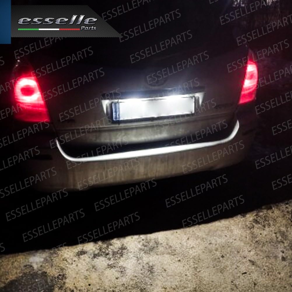 Placchette Luci Targa LED Compatibili con Toyota Auris MK2, Avensis 3, C-HR MK2, Verso S, Yaris 4, Cross, 18 SMD CANBUS 6000K Bianco Ghiaccio Plug & Play Nessun Errore