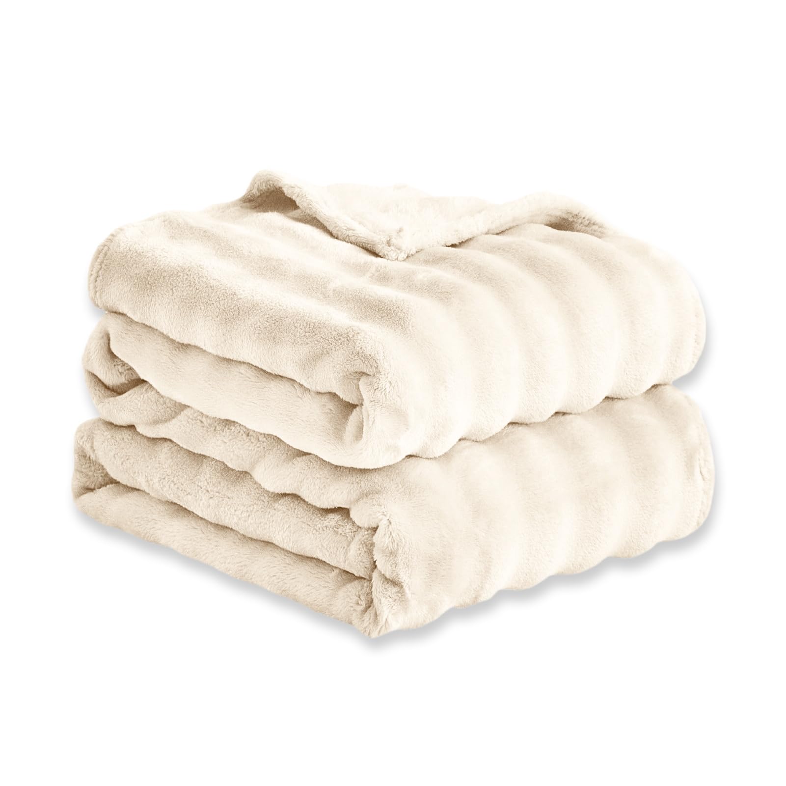 Coperta Pelliccia Coniglio Finta, Morbida Bolla Reversibile in Peluche Caldo Pile Soffice Coperta Per L'inverno Per Camera Letto, Divano, Bambini, Campeggio (Bianco,200 * 220cm)