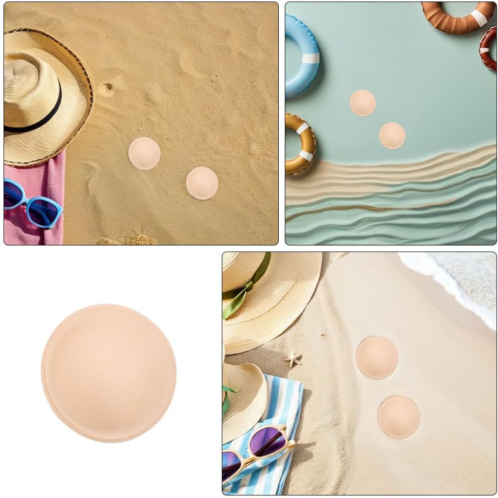 Didiseaon Round Soft Bra Inserts Pads Removable and Washable Sport Bra Cups Inserts for Bikini Top Swimsuit Yoga Fitness Beige Swim Padding Swimsuit Pads Invisible image 3