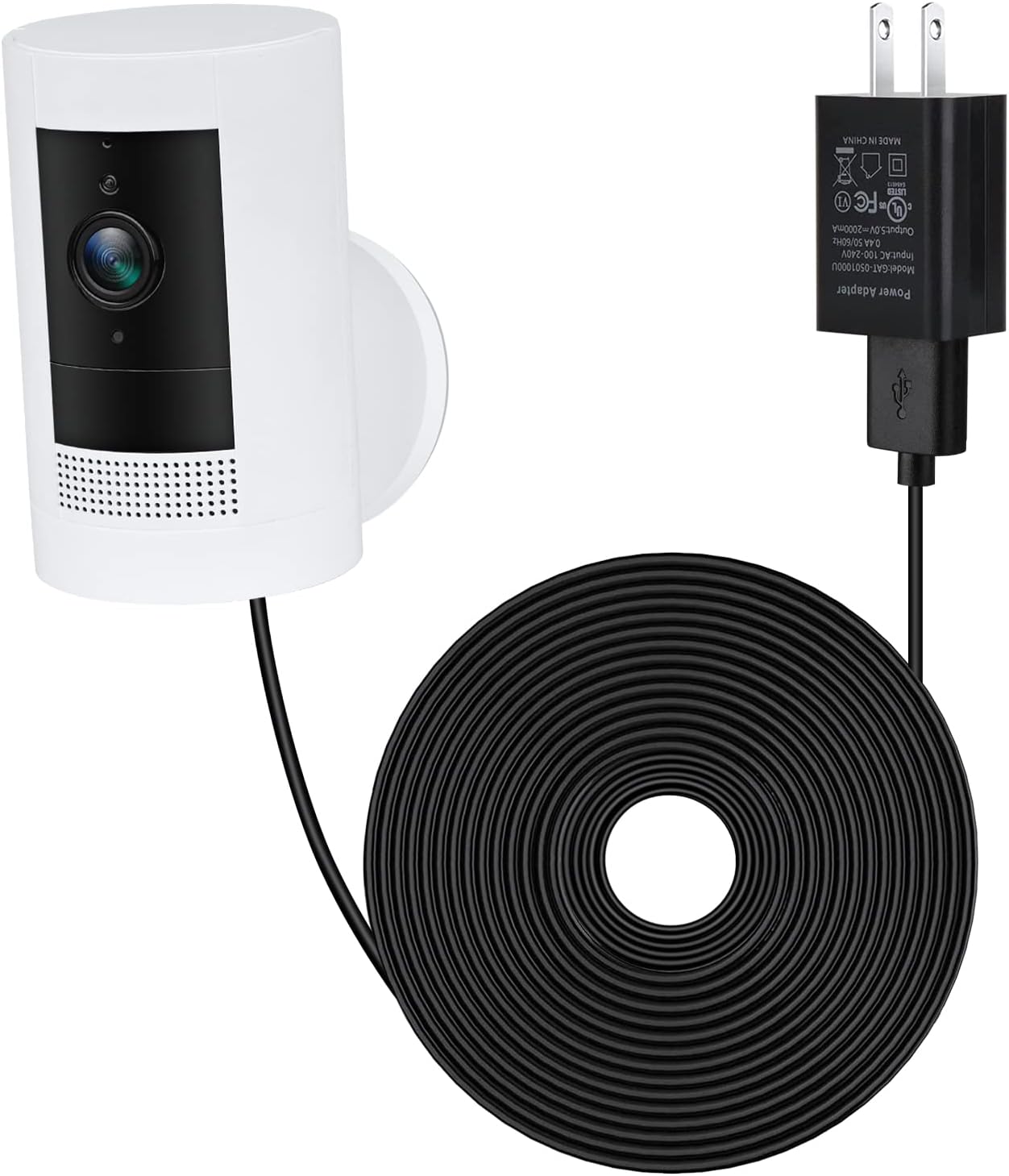 Power Adapter for Stick Up Cam Battery(3rd Gen), with 30ft/9m Weatherproof Outdoor Cable Continuously Charge Your Camera, No Need to Change The Batteries (Black)