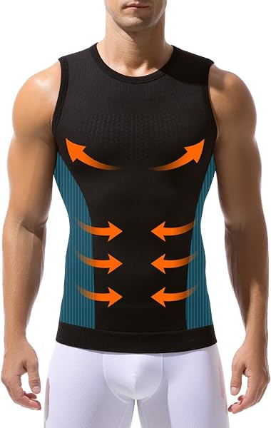 Casey Kevin Canotte Compressione Uomo Maglia, Contenitiva Snellente Shapewear Maglietta Intima Sportivo Fitness Canottiera - 1