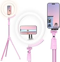 Vista 1 de UBeesize Anillo de luz mejorado de 12 pulgadas con soporte de trípode de 62 pulgadas y soporte magnético para teléfono, anillo de luz LED