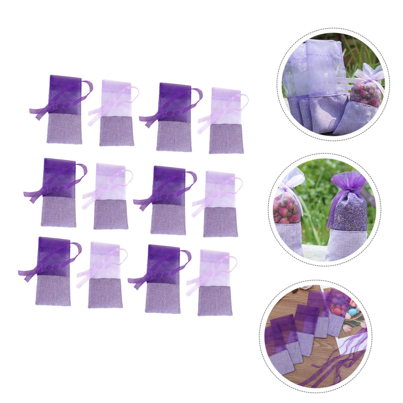 Ipetboom 24pcs Sachet Bag Sachet Fragrance Bag Wardrobe Sachet Lavender Scented Sachets Fragrance Bags Linen Sachets for Lavender Wardrobe Fresheners Lavender Sachets Purple Bag Yarn