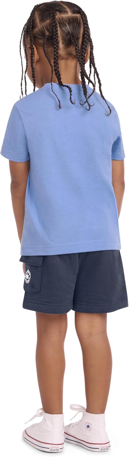 Converse Boys' Graphic T-Shirt and Fleece Cargo Short 2-Piece Outfit Set