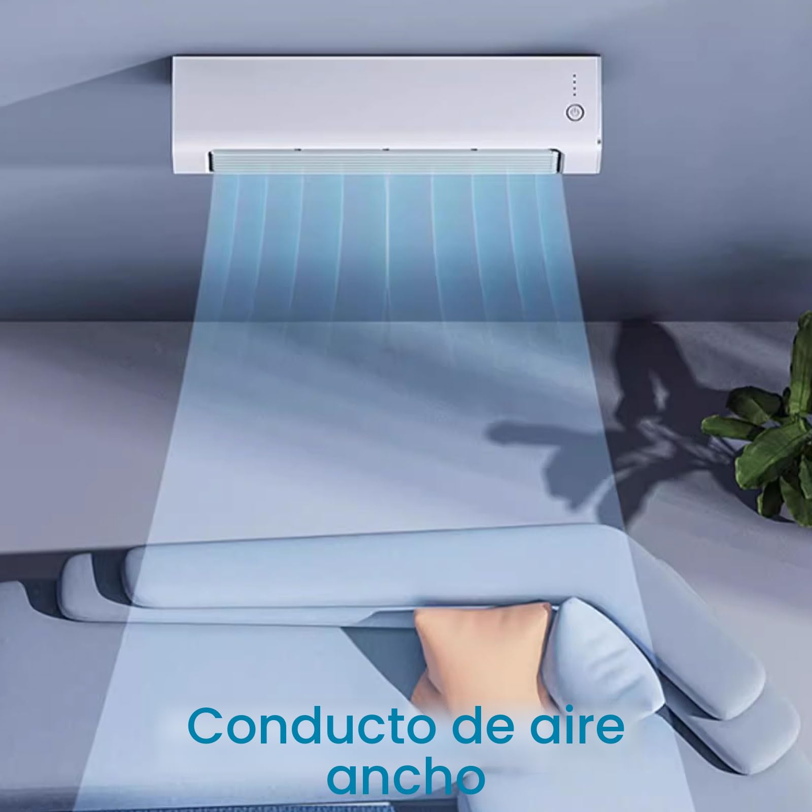 Aire acondicionado portátil, no necesita ventana, control remoto inalámbrico, 3 ajustes de velocidad, salida de aire larga para salas de refrigeración, dormitorios, oficinas