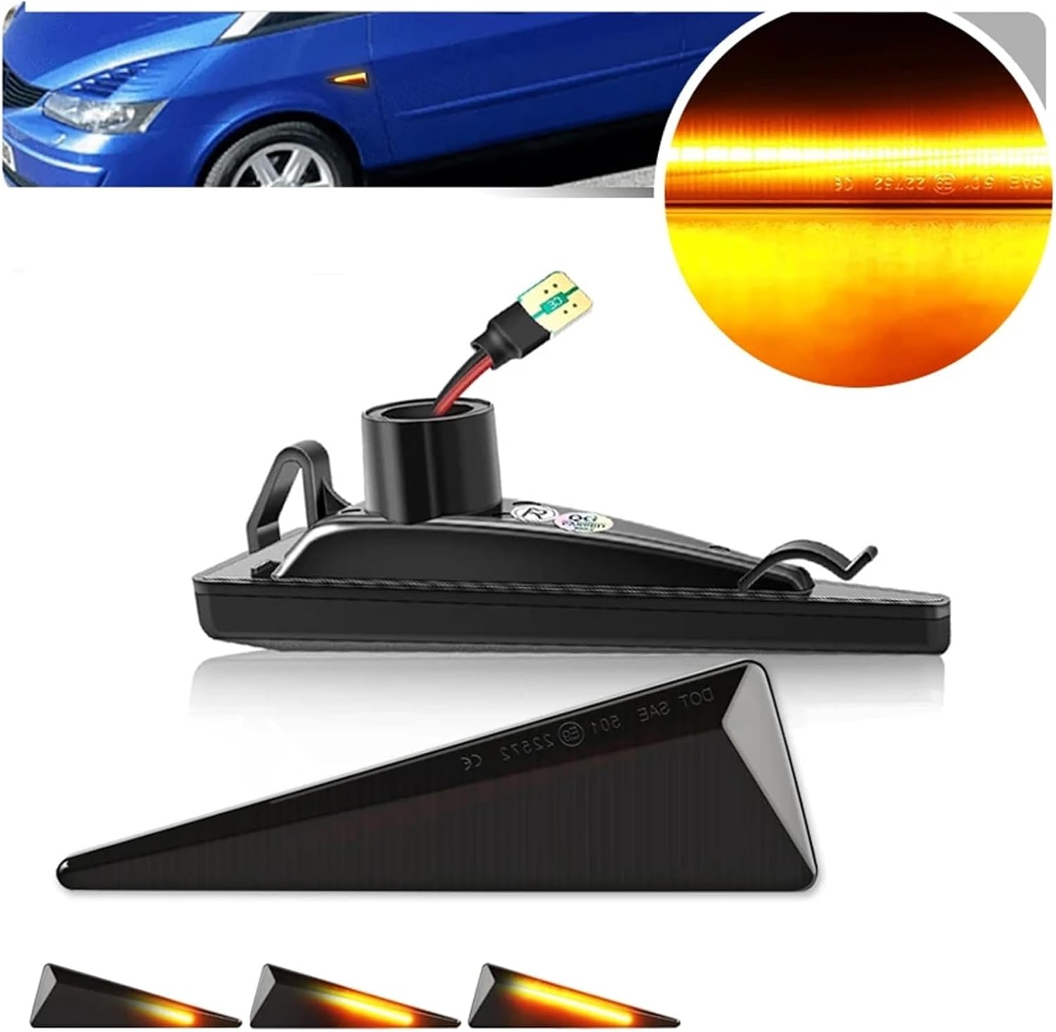 ブラック×1枚 サイドマーカーランプ 用 オクタビア 2 MK2 II用 A5用 スーパーB B6 3T