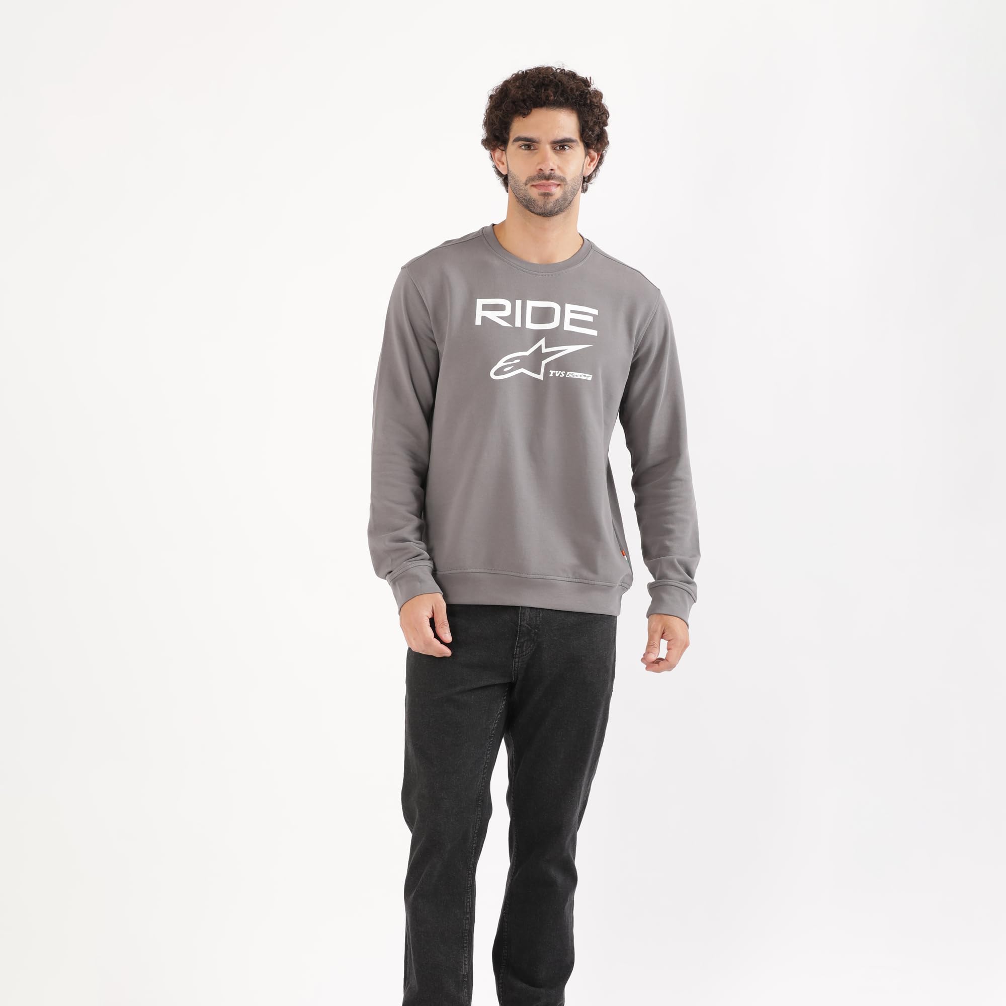 tvs Racing x Alpinestars Crew Neck Pullover Sweatshirt � 100% Cotton French Terry, Ultra-Soft Comfort, Breathable Anti-Odor Fabric, Ribbed Hem & Sleeves for Premium Fit & Style-picture-50