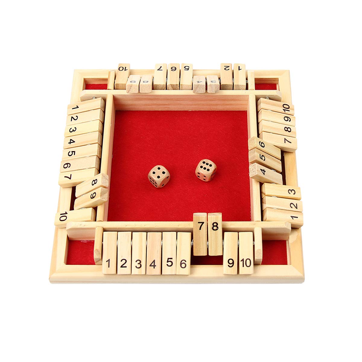 Jeu En Bois Shut The Box - 2 à 4 Joueurs - Apprentissage Math Et Amusement En Famille Ou Entre Amis