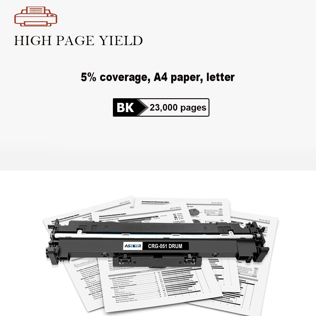 3-Pack High-Yield Black Toner Cartridges For Canon ImageCLASS MF264dw, MF269dw Printers - CRG-051H Compatible 1 thumbnail image
