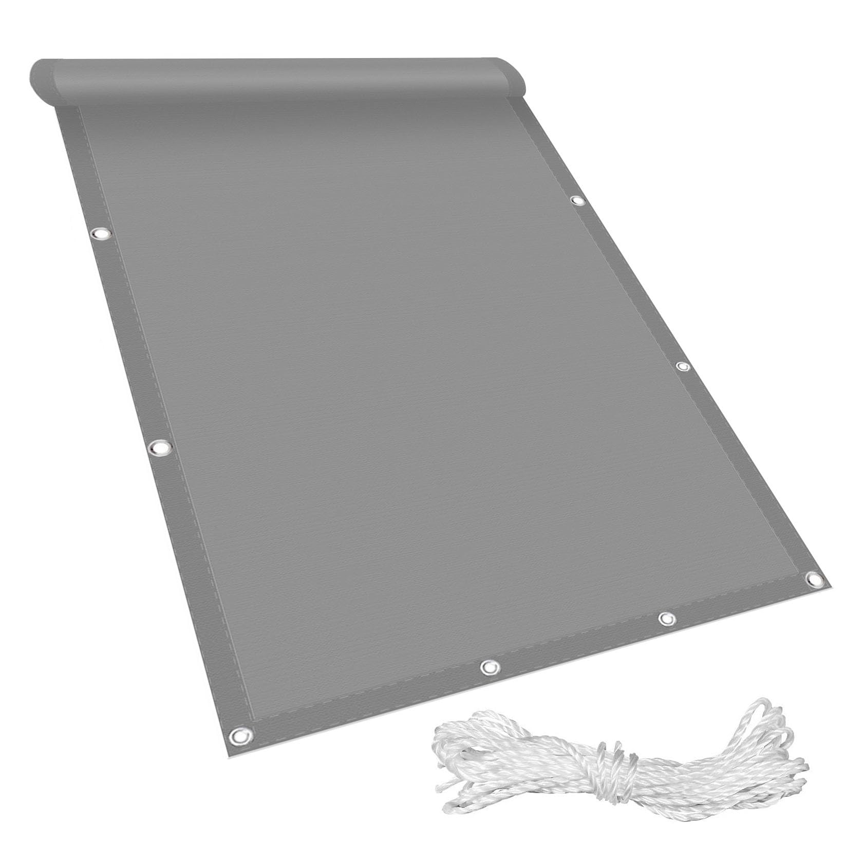 Voile d'ombrage rectangulaire 3x3.9m gris clair résistant au vent