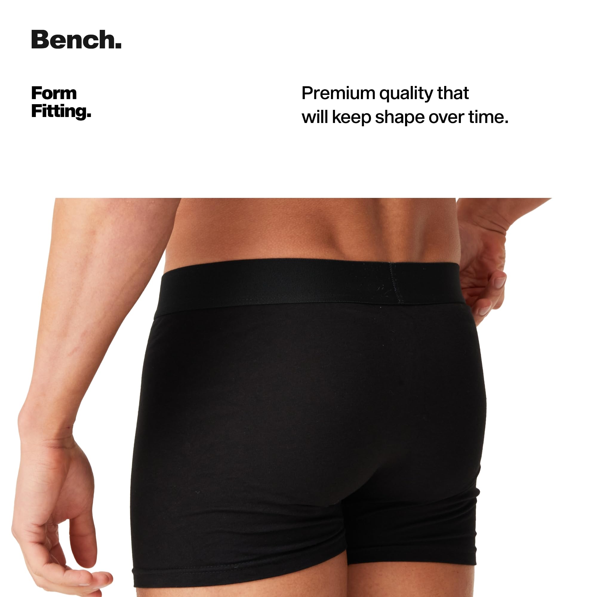 Bench Mens 'Diego' Cotton Boxer Shorts, 7 Pack, Black