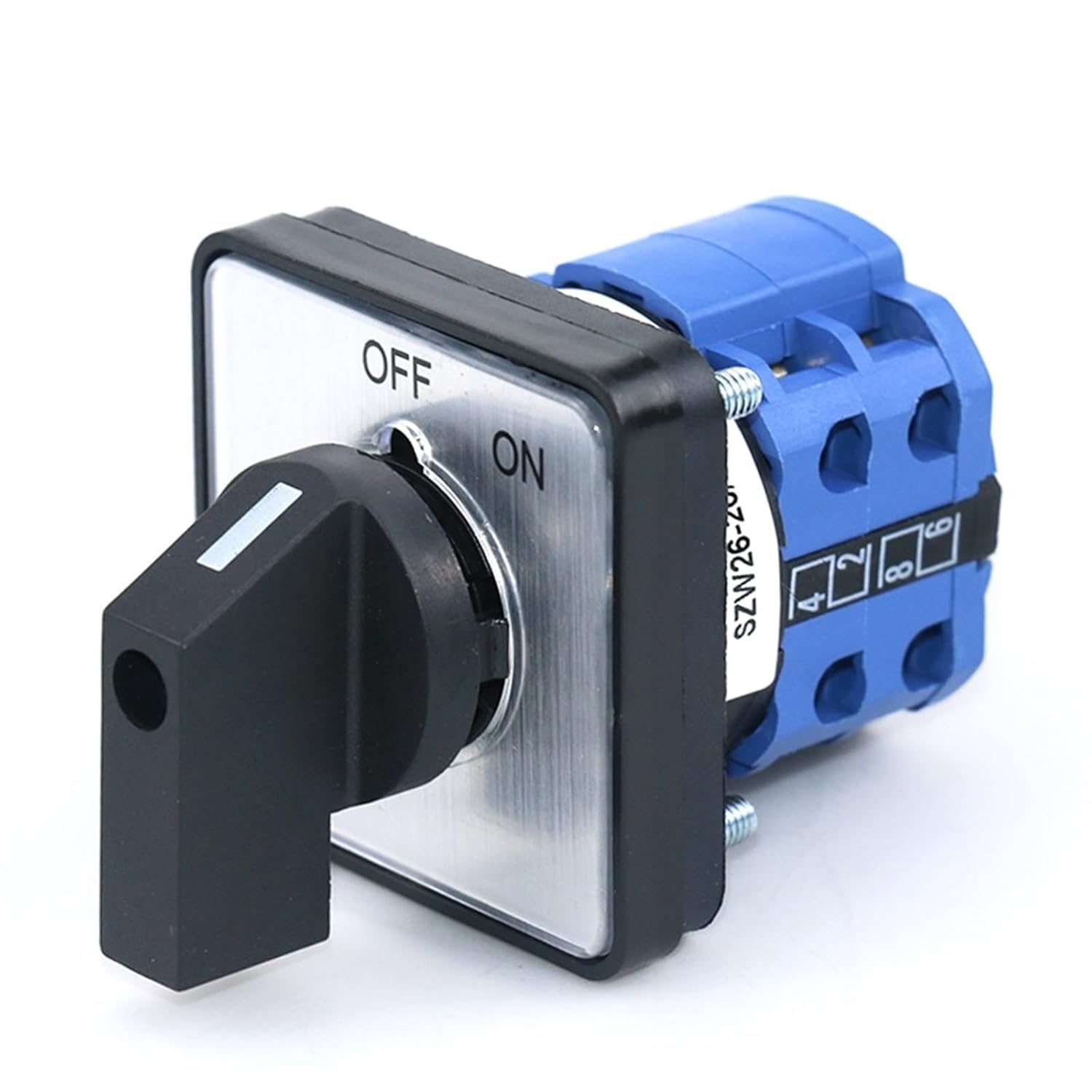 SZW26/LW26-20 20A ON Off 8 Terminals Two Position 64X64Mm 48X48 Mm Panel Manual Electric Transfer Changeover Cam Switch(C04.2 Off ON 48X48mm)