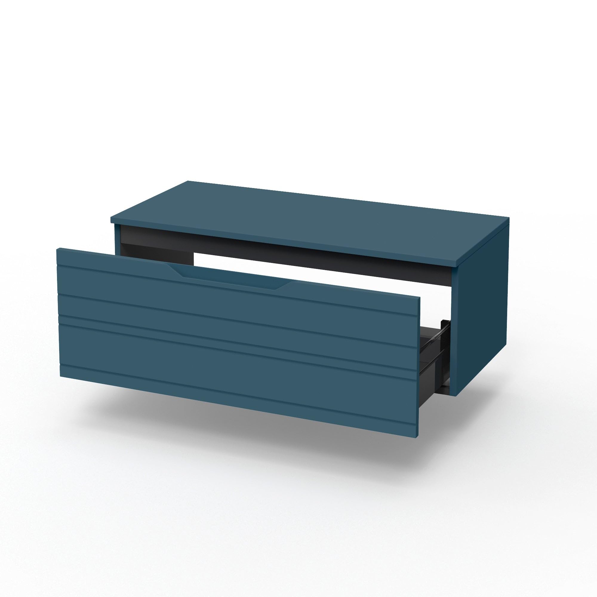 AQA DESIGN accessori casa base con top 1 cestone, top di copertura, nr1 cassetto con scorrimento e chiusura soft close, maniglia a gola, utilizzabile - Bianco - 80x45x37 cm