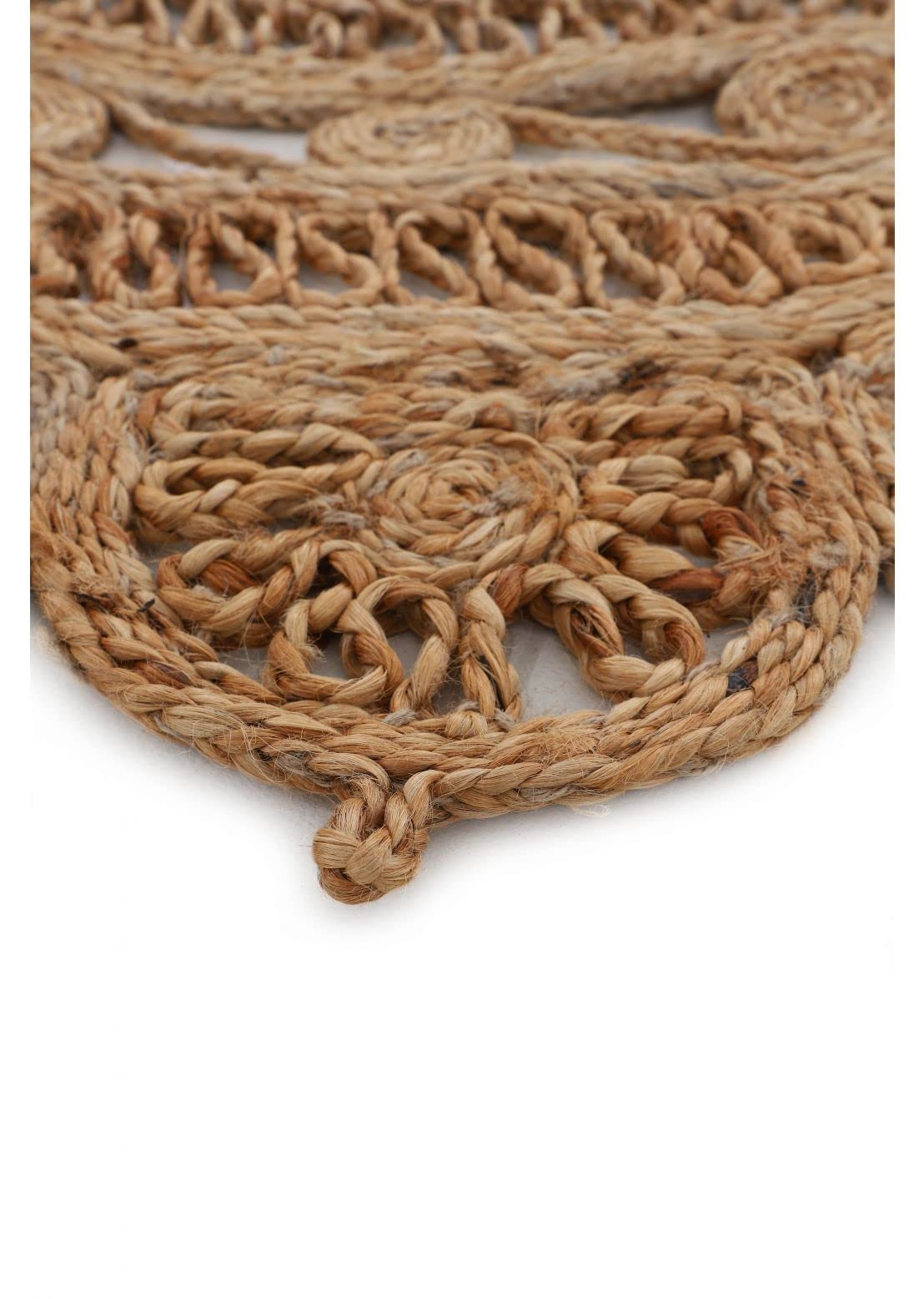 Tappeto Rotondo di Iuta Cate colore Naturale Ø 60 cm | Tappeto in iuta naturale per camera da letto e soggiorno