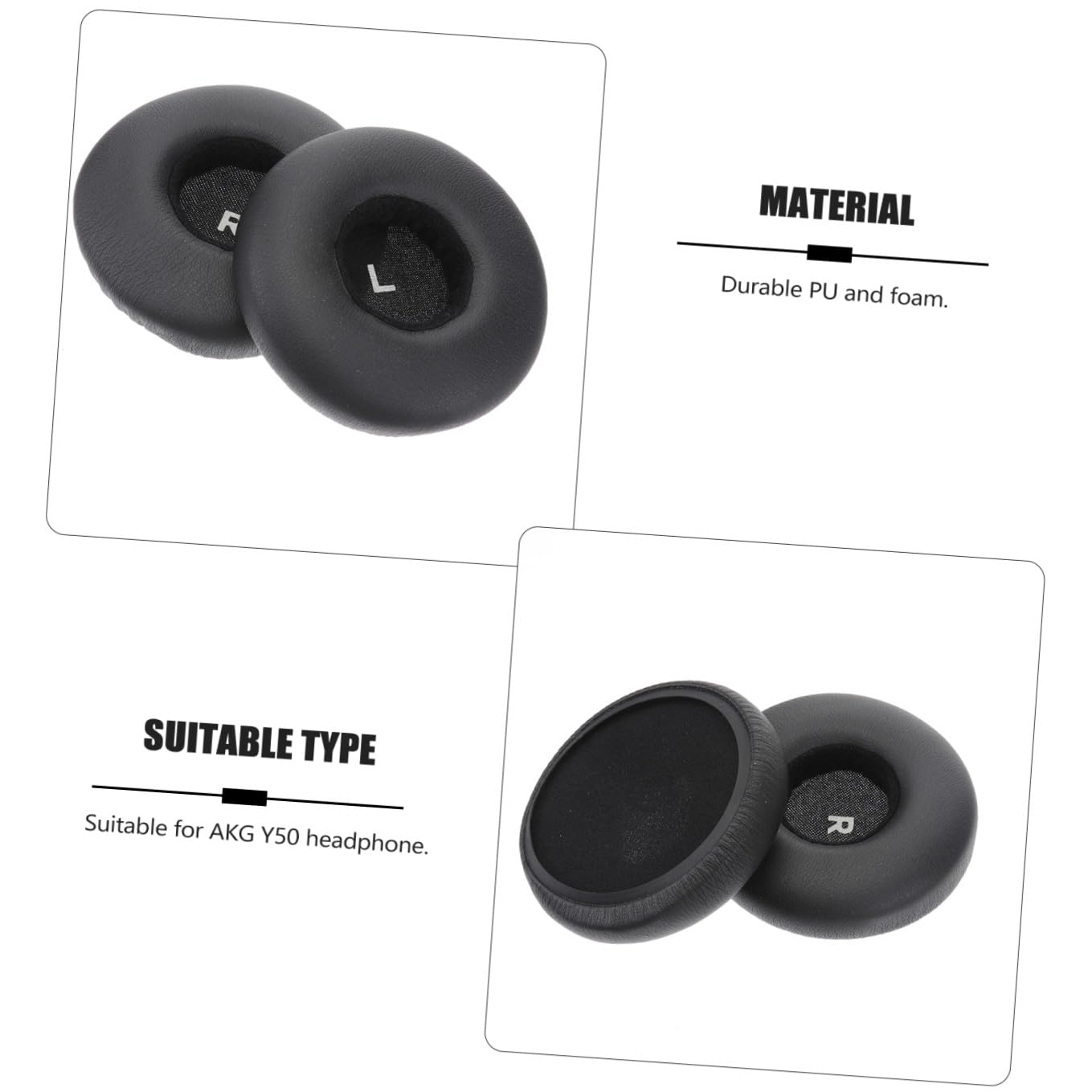 Homoyoyo Coussinets Doreille De Rechange pour Écouteurs Noirs Coussinets Doreille Souples Remplacez Les Pièces Perdues/cassées