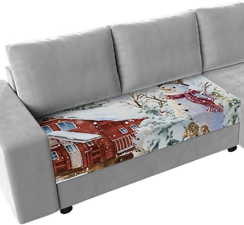 Fundas de cojín elásticas para sofá de invierno, diseño de Navidad, seccional, individual, en forma de L, T, protector de muebles con parte inferior