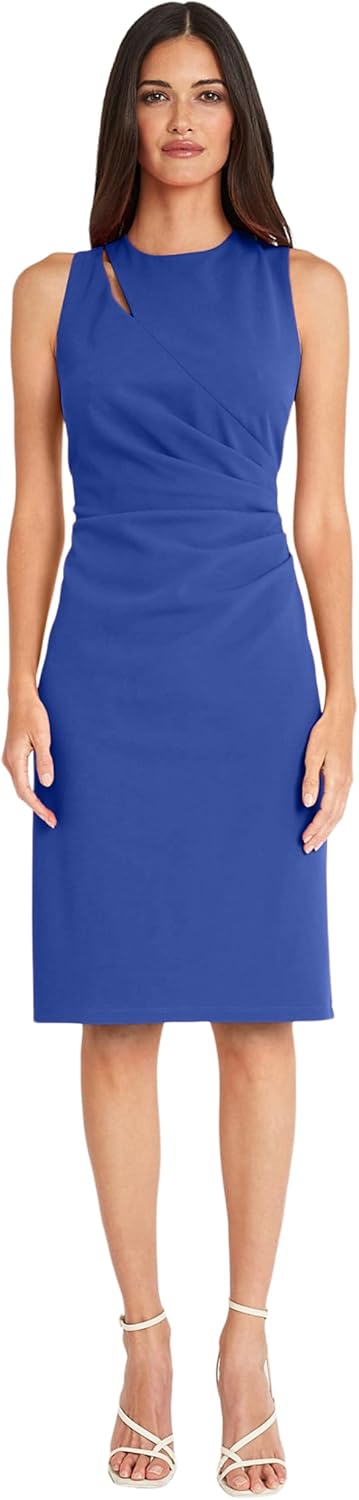 Maggy London Womens Sleeveless Knee-Length Dress with Cutout and Pleat Details - Cocktail Dresses for Women - Image 2