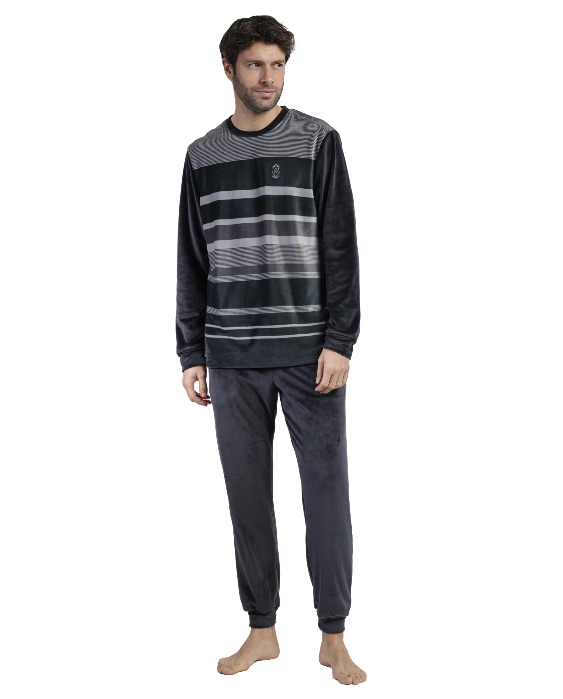 ADMAS Classic Pijama Manga Larga Terciopelo Velvet Stripe Hype para Hombre
