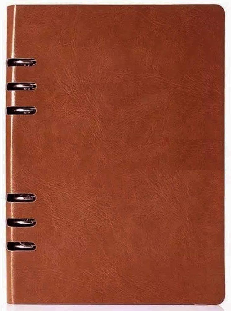 A5 Leather Refillable Leather Binder Journal Notebook, A Refillable Journal Refillable Executive Notebook (9" X 7" Size: A5)