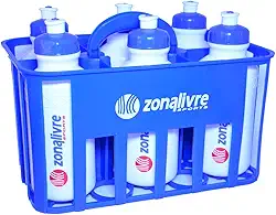 Kit com 6 Squeezes + Cesta Porta Garrafas