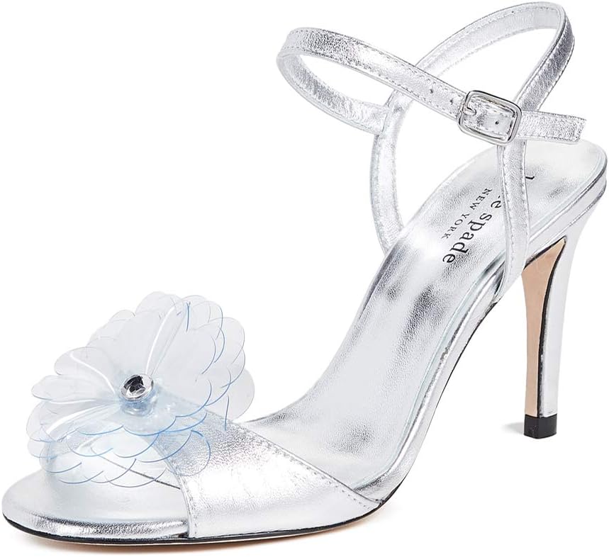 Kate Spade New York Women's Giulia Heeled Sandal, Silver, 8 M US